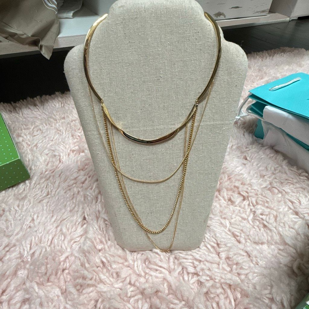 Stella And Dot Nib Drape Collar Necklace Gold Hardware 49$